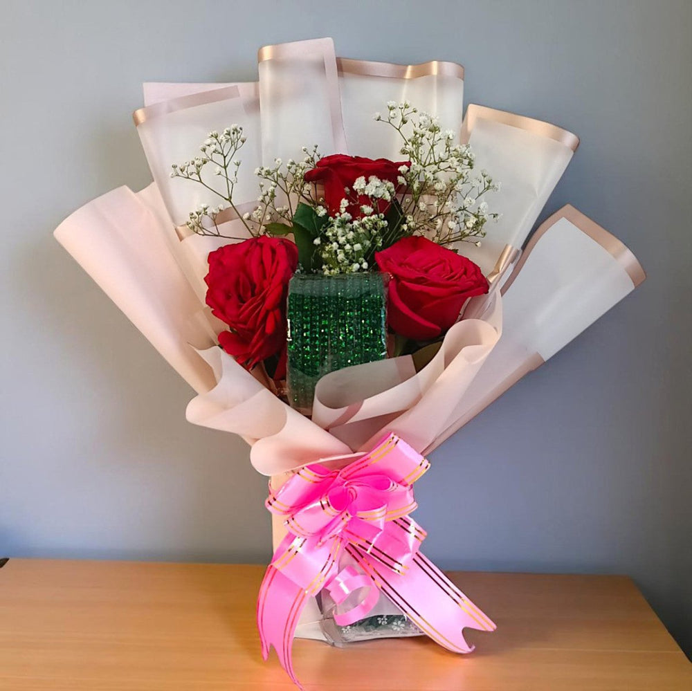 Shrawan Gift with Bangles & Roses In Bouquet - Flowers to Nepal - FTN