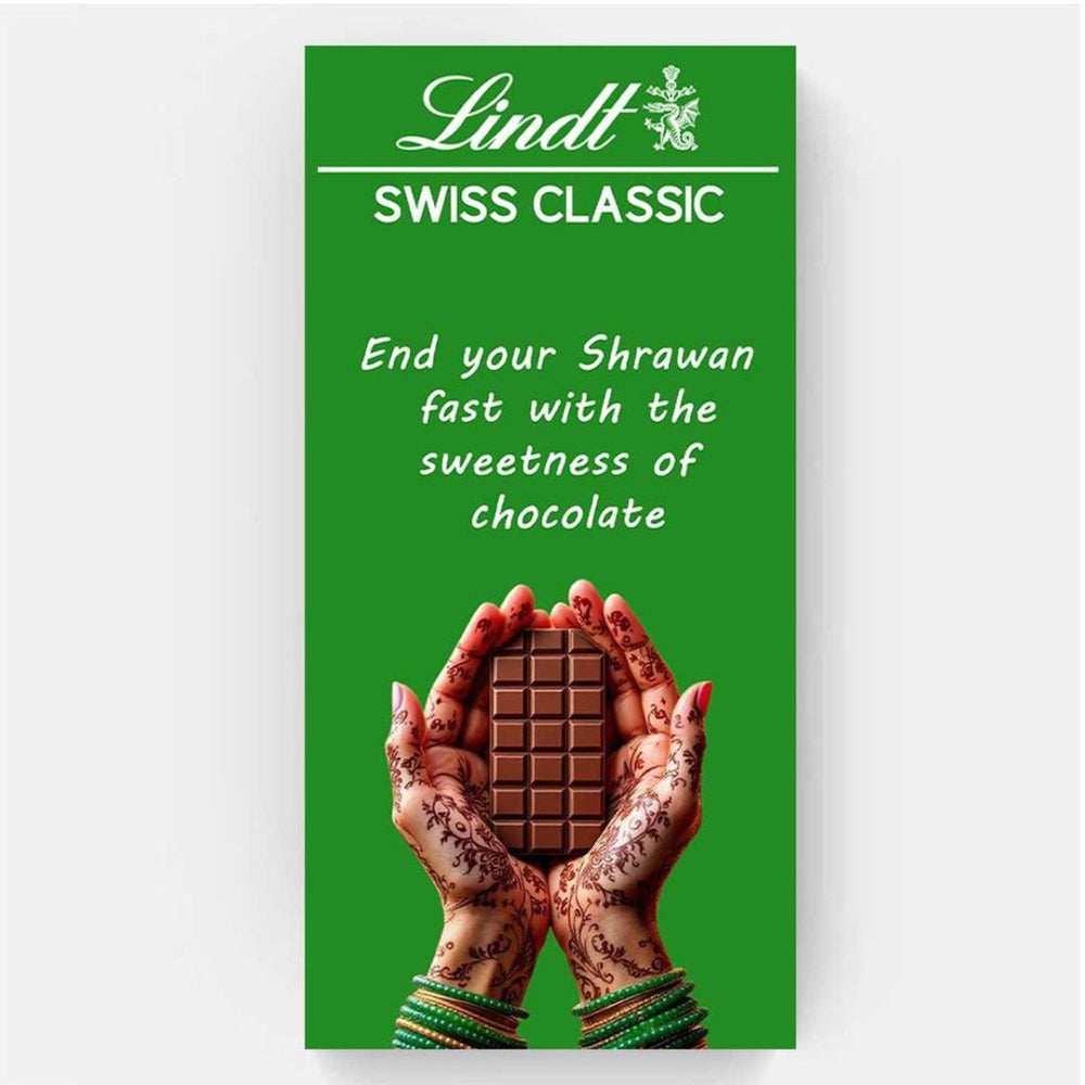 Shrawan Wrapper Printed on Lindt Milk Chocolate Roasted Almonds – 100g - Flowers to Nepal - FTN
