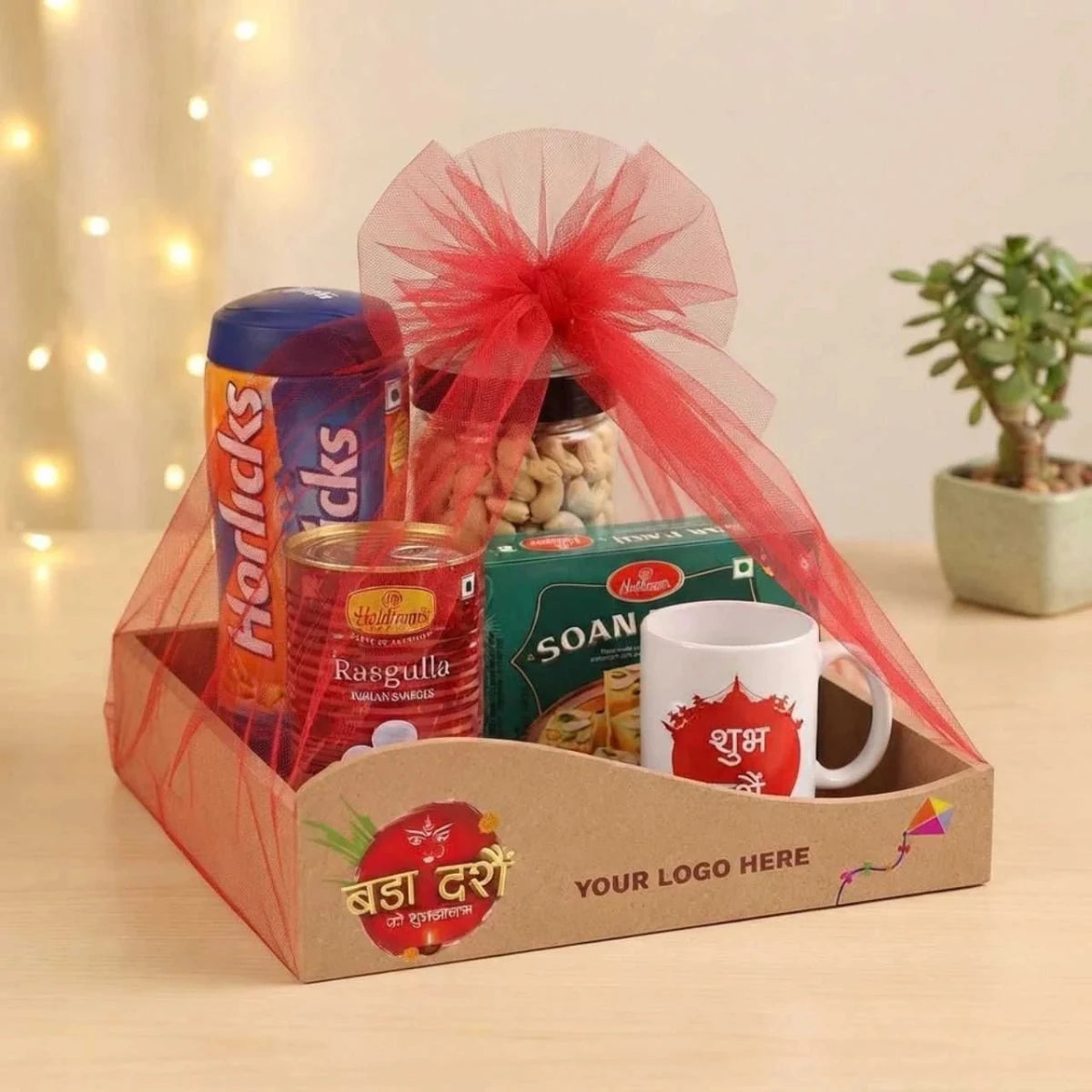 Shubh Dashain Horlicks, Sweets & Cashew Gift Box - Flowers to Nepal - FTN