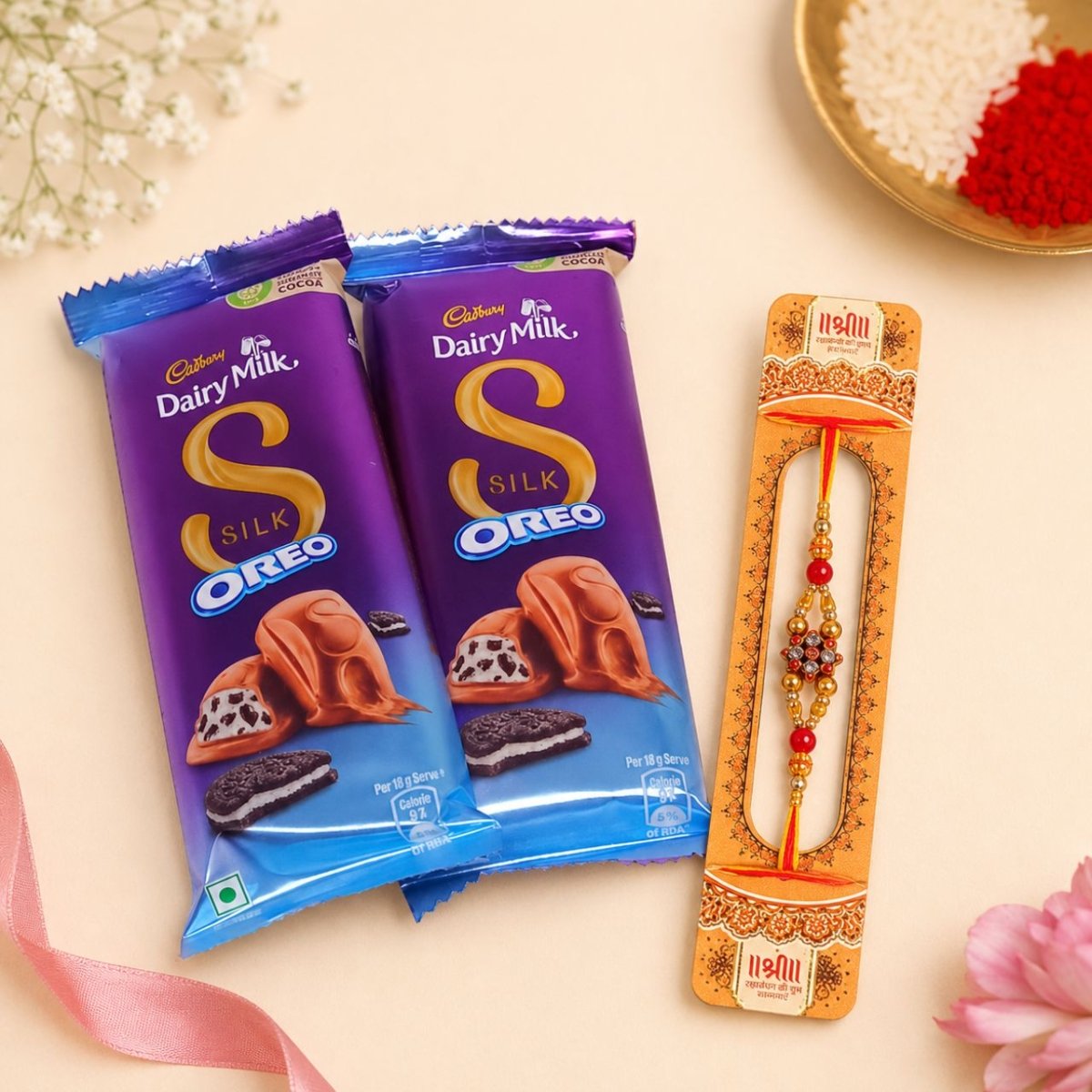 Silk Oreo & Rakhi Gift Set - Flowers to Nepal - FTN