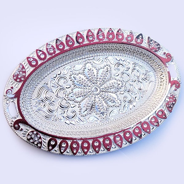 Silver Serving Tray - Flowers to Nepal - FTN