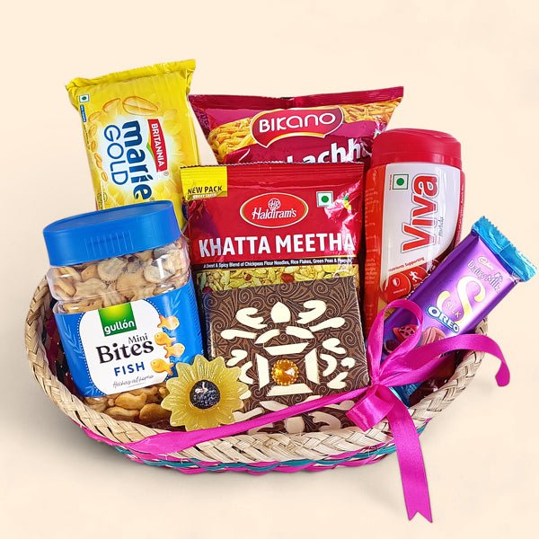 Snack Delight Basket with Drynuts Box - Flowers to Nepal - FTN