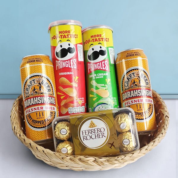 Snack Gift Set with Ferrero and Beers - Flowers to Nepal - FTN