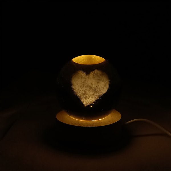 Snowy Heart LED Luminous Crystal Lamp - Flowers to Nepal - FTN