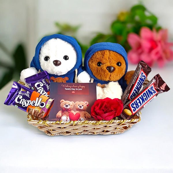 Snuggly Teddy & Chocolate Gift Basket - Flowers to Nepal - FTN