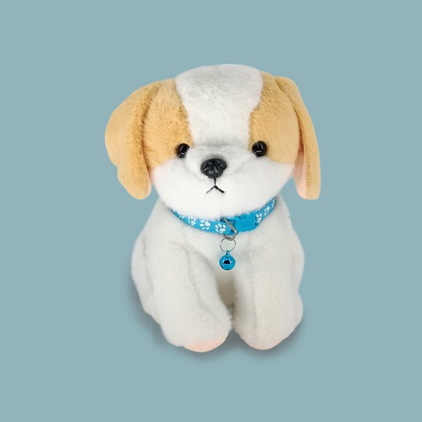 Soft & Cute Puppy Toy with blue Bell - Flowers to Nepal - FTN