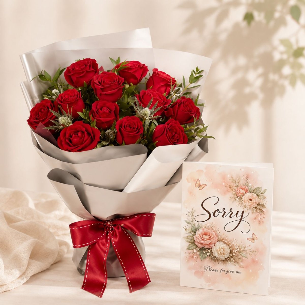 Sorry Please Forgive Me Rose Bouquet - Flowers to Nepal - FTN