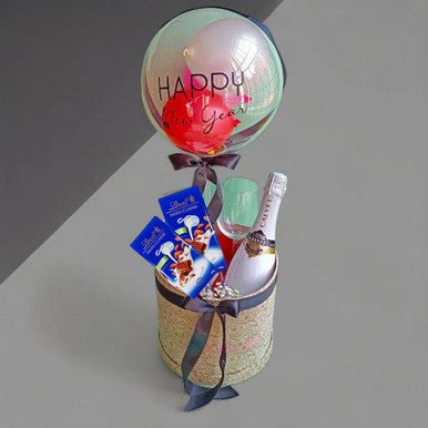 Sparkling Wine, Premium Chocolates & Bobo Balloon New year Celebration Gift - Flowers to Nepal - FTN