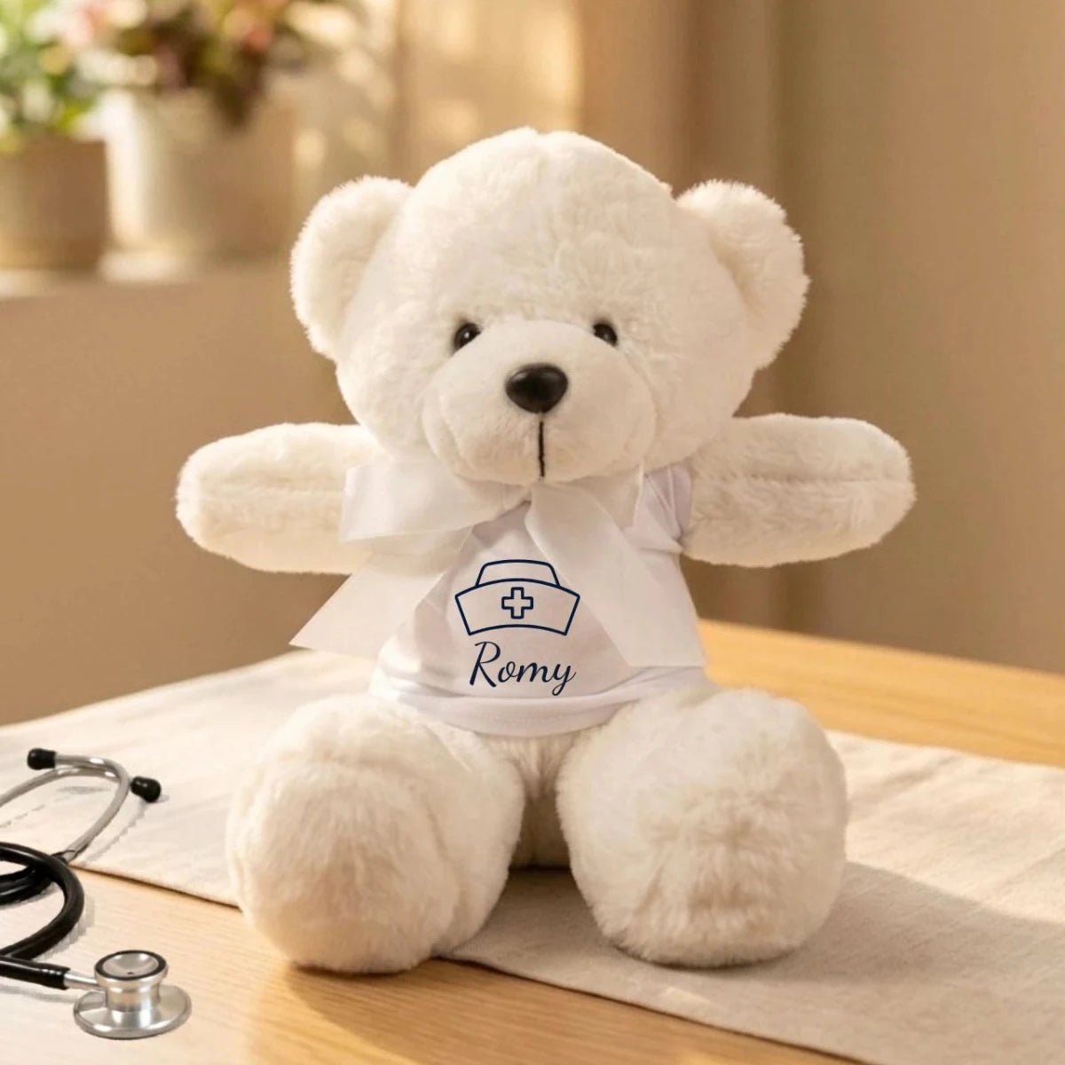 Special Nurse Day Teddy Bear with Recipient Name - Flowers to Nepal - FTN