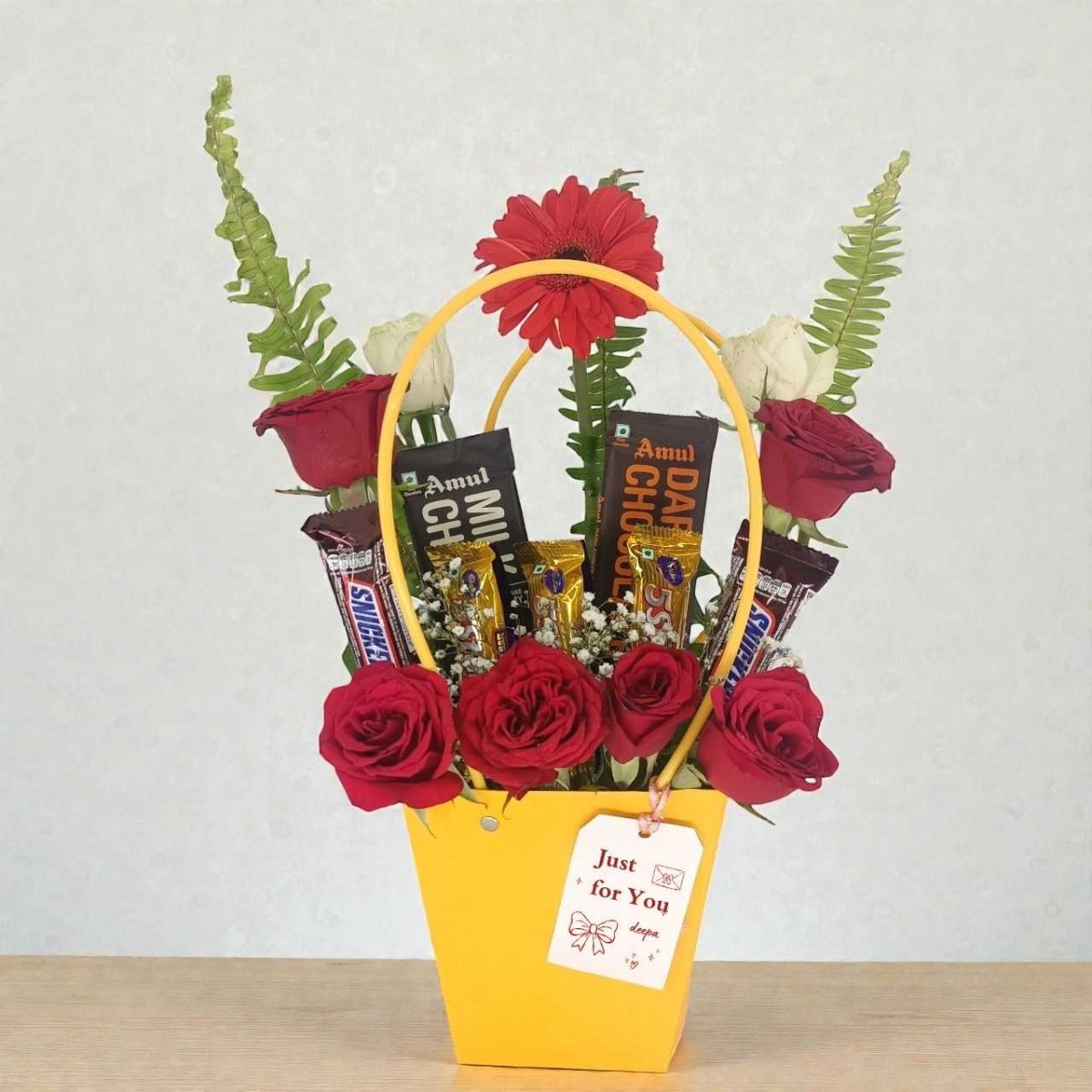 Special Surprise Gift Bag with Flowers & Chocolates - Flowers to Nepal - FTN