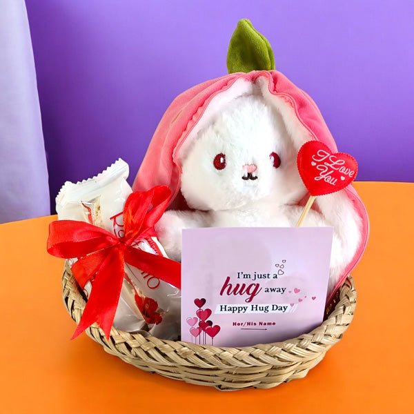 Strawberry Rabbit's with Raffaello Hug Day gift - Flowers to Nepal - FTN