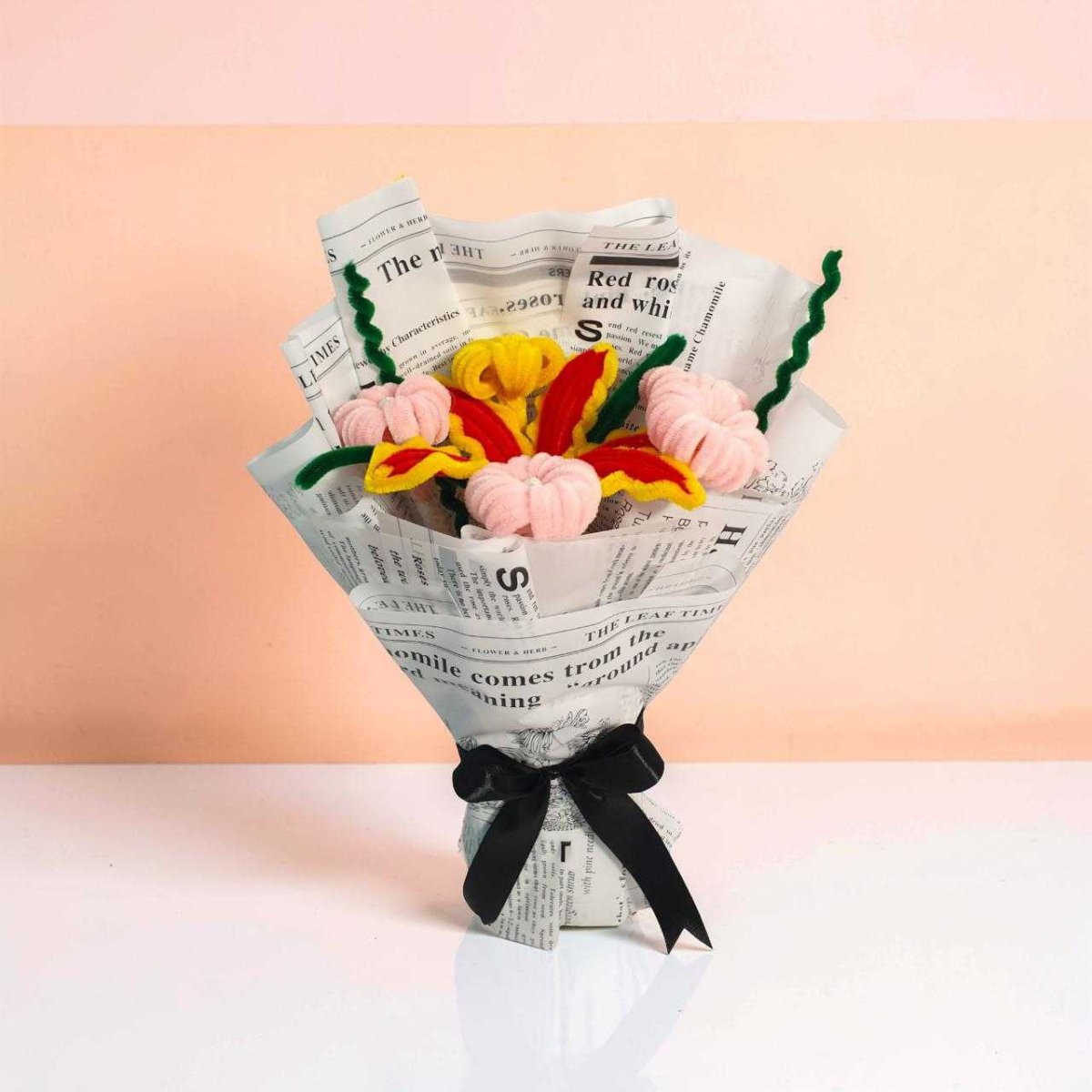 Stylish Multicolor Floral Bouquet with White Pearl - Flowers to Nepal - FTN