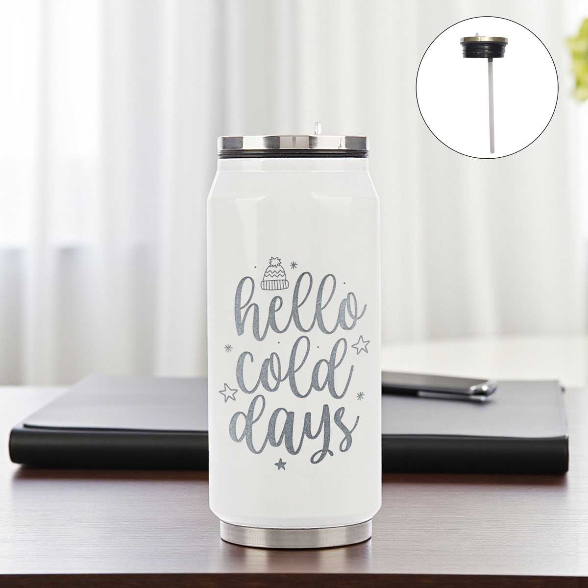 Stylish Printed Tumbler with Straw(Hello Cold Days) - Flowers to Nepal - FTN
