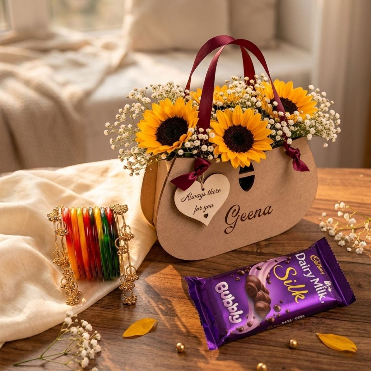 Sunflower Sweet Gift Basket - Flowers to Nepal - FTN