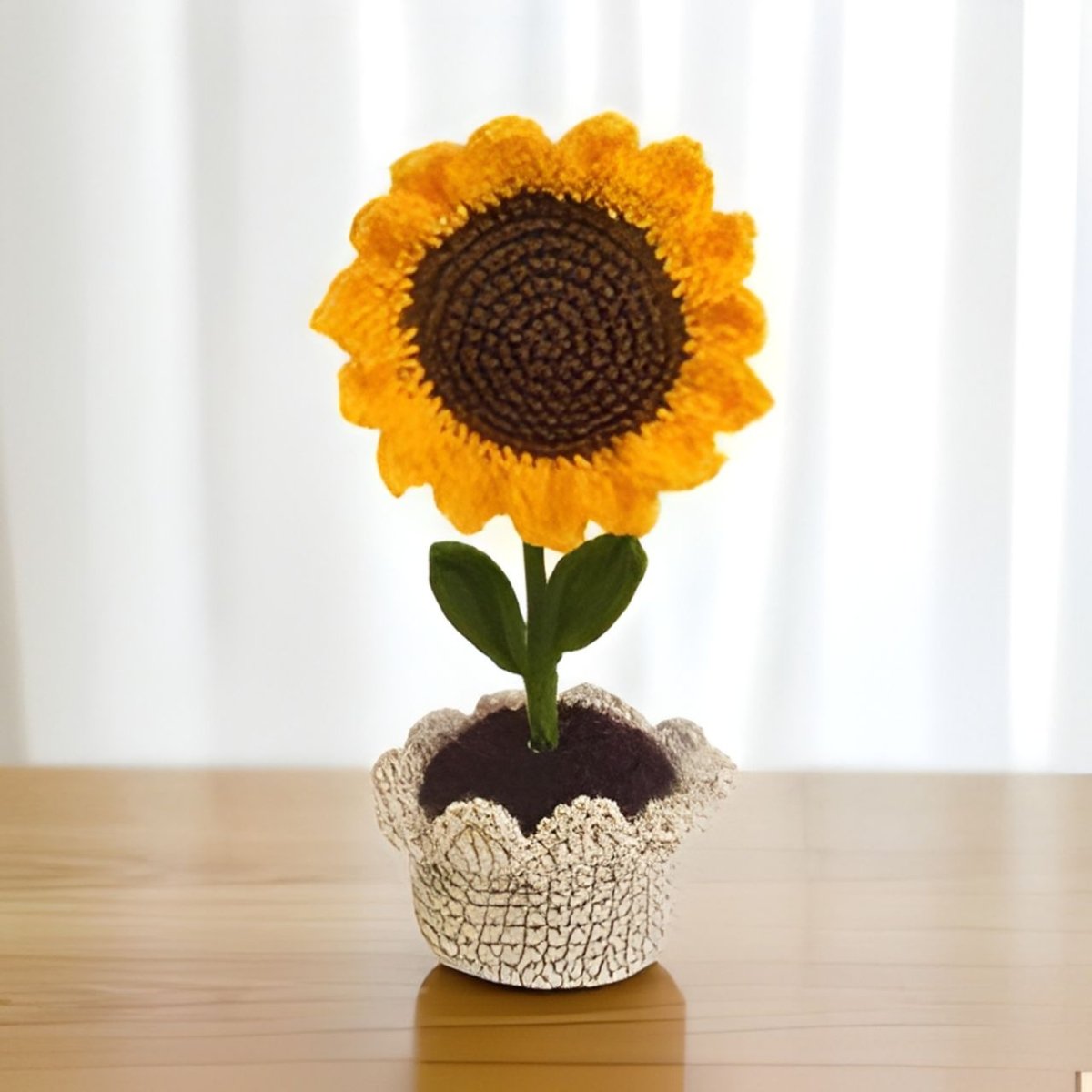 Sunflower Vase Crochet Handmade - Flowers to Nepal - FTN
