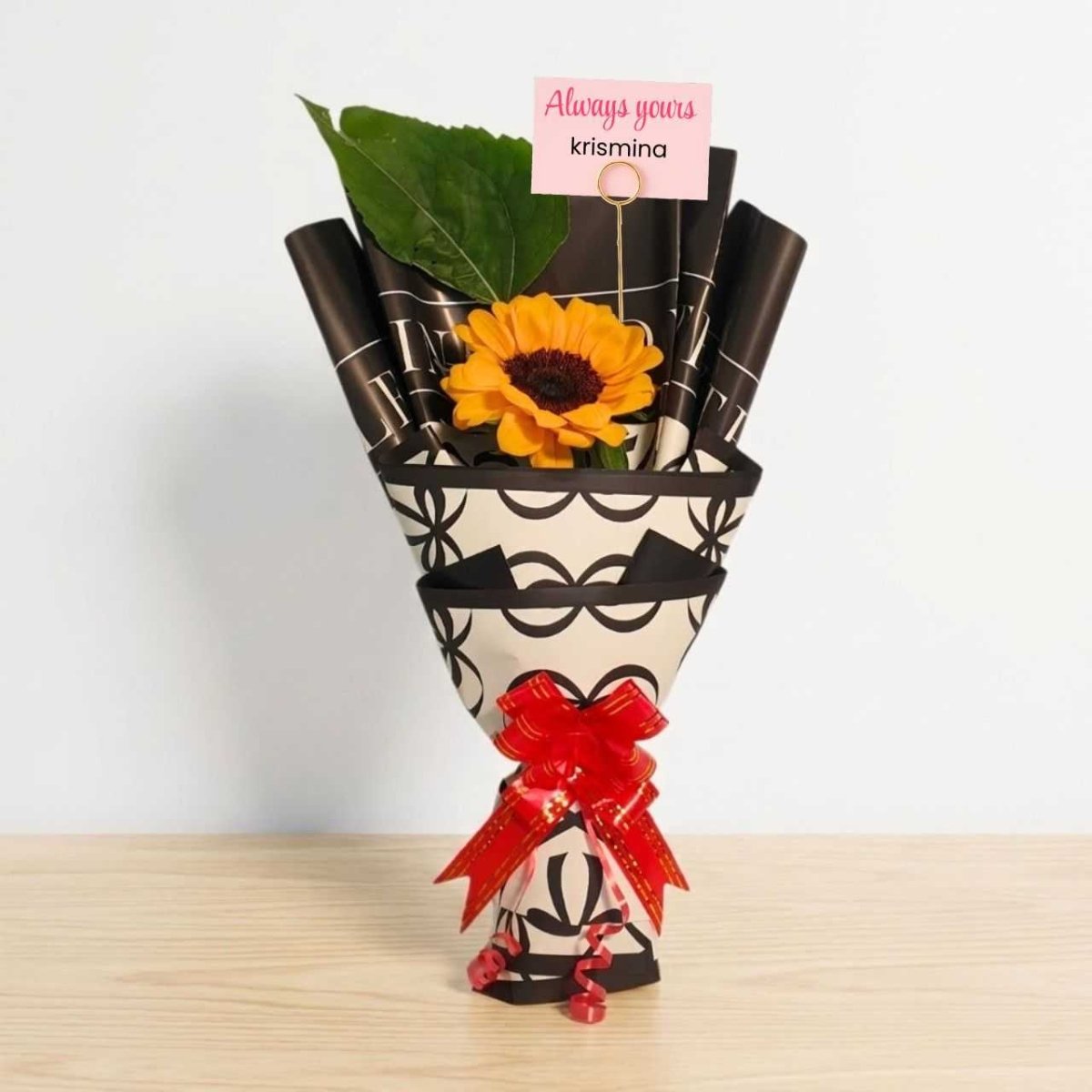 Sunflower with Personalized Message Card - Flowers to Nepal - FTN