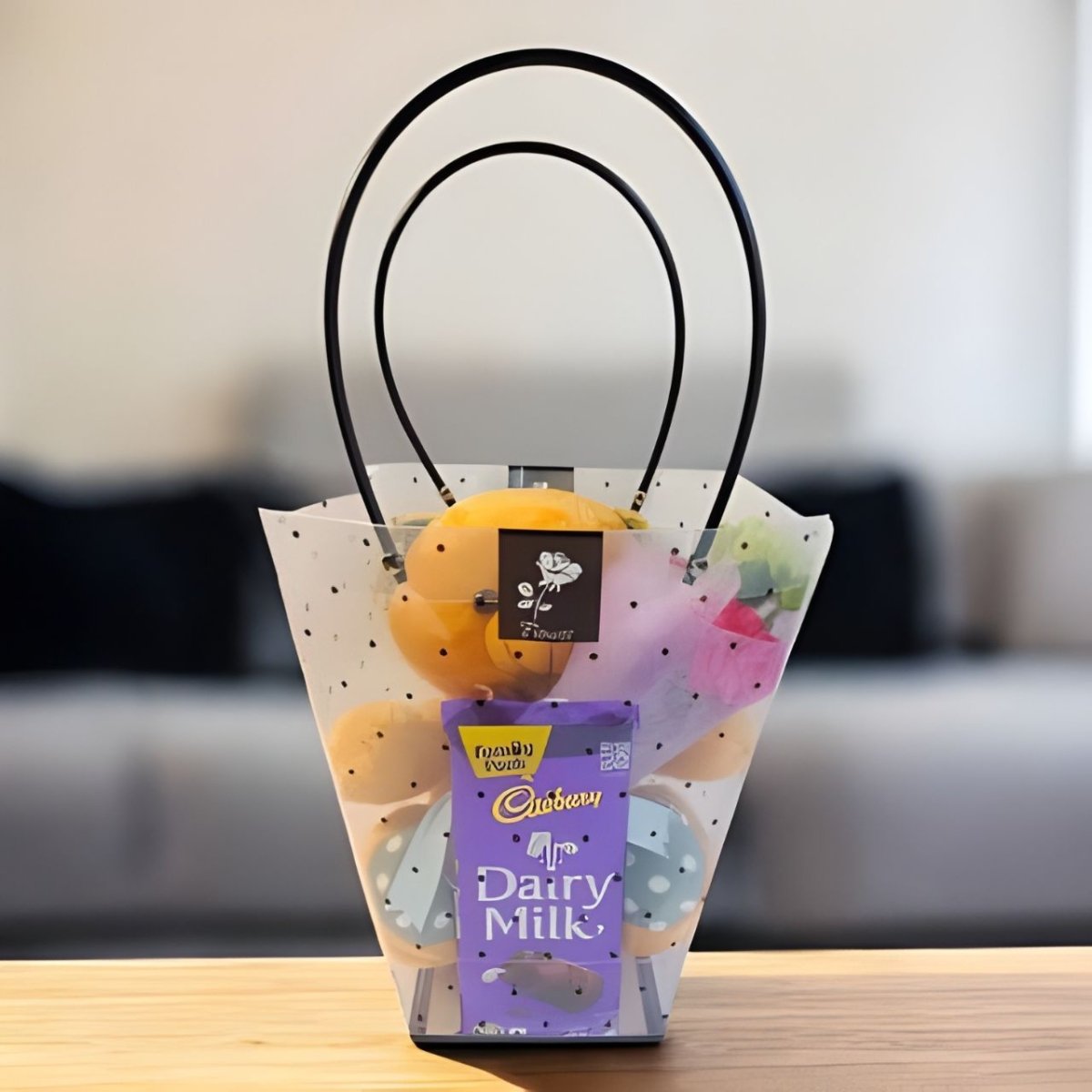 Surprise Gift Bag with Carnation Bouquet, Teddy & Chocolate - Flowers to Nepal - FTN