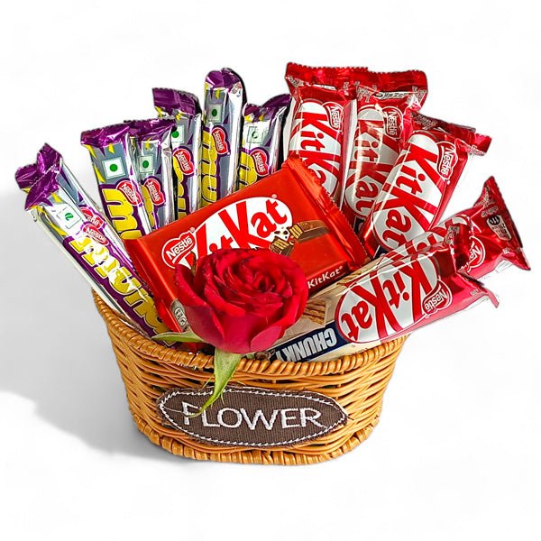 Surprise of Chocolate and Romantic Rose Combo - Flowers to Nepal - FTN