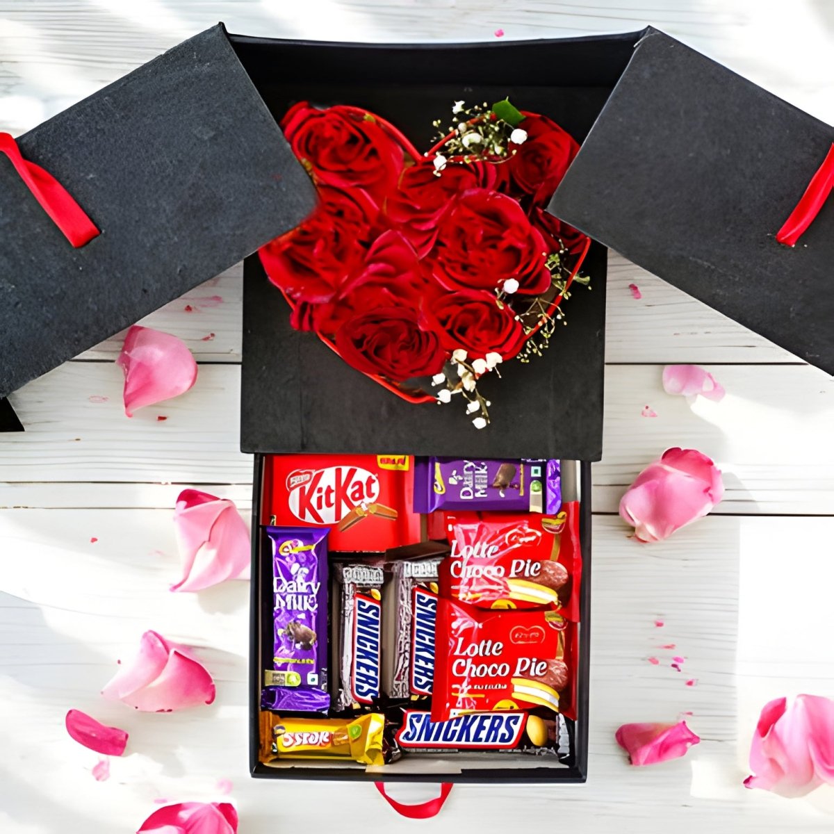 Sweet Love Roses & Chocolate Gift Box - Flowers to Nepal - FTN