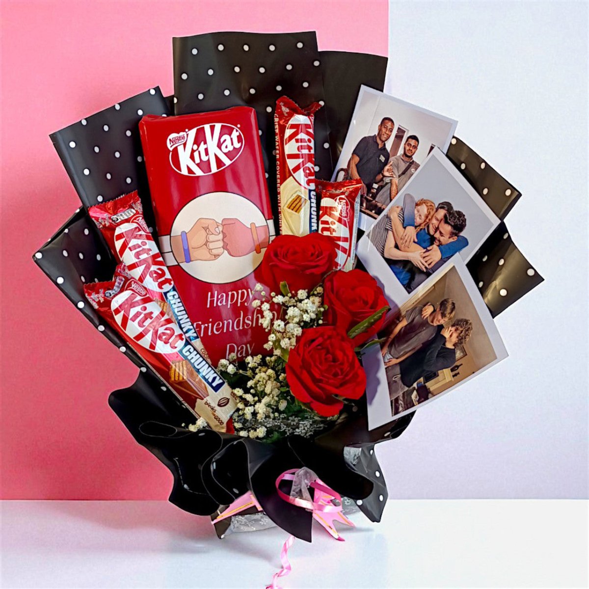 Sweet Photo Bouquet for Friend With Chocolate - Flowers to Nepal - FTN