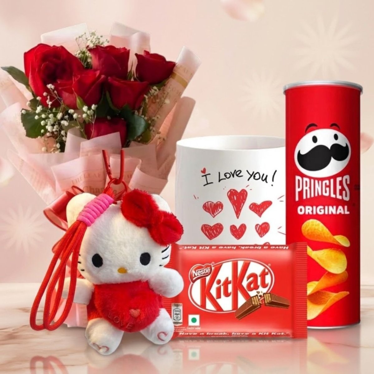 Sweet Romance Gift Hamper with Roses & Chocolates - Flowers to Nepal - FTN