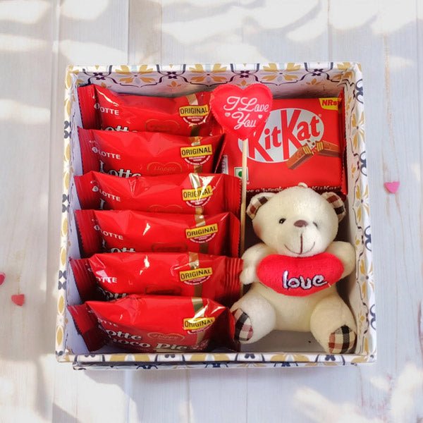 Sweet Teddy Hugs & Chocolates Treats - Flowers to Nepal - FTN