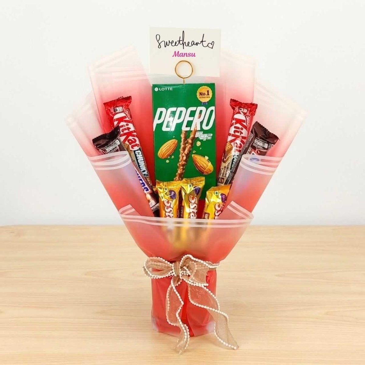 Sweet Treat Chocolate Bouquet with Name Card - Flowers to Nepal - FTN