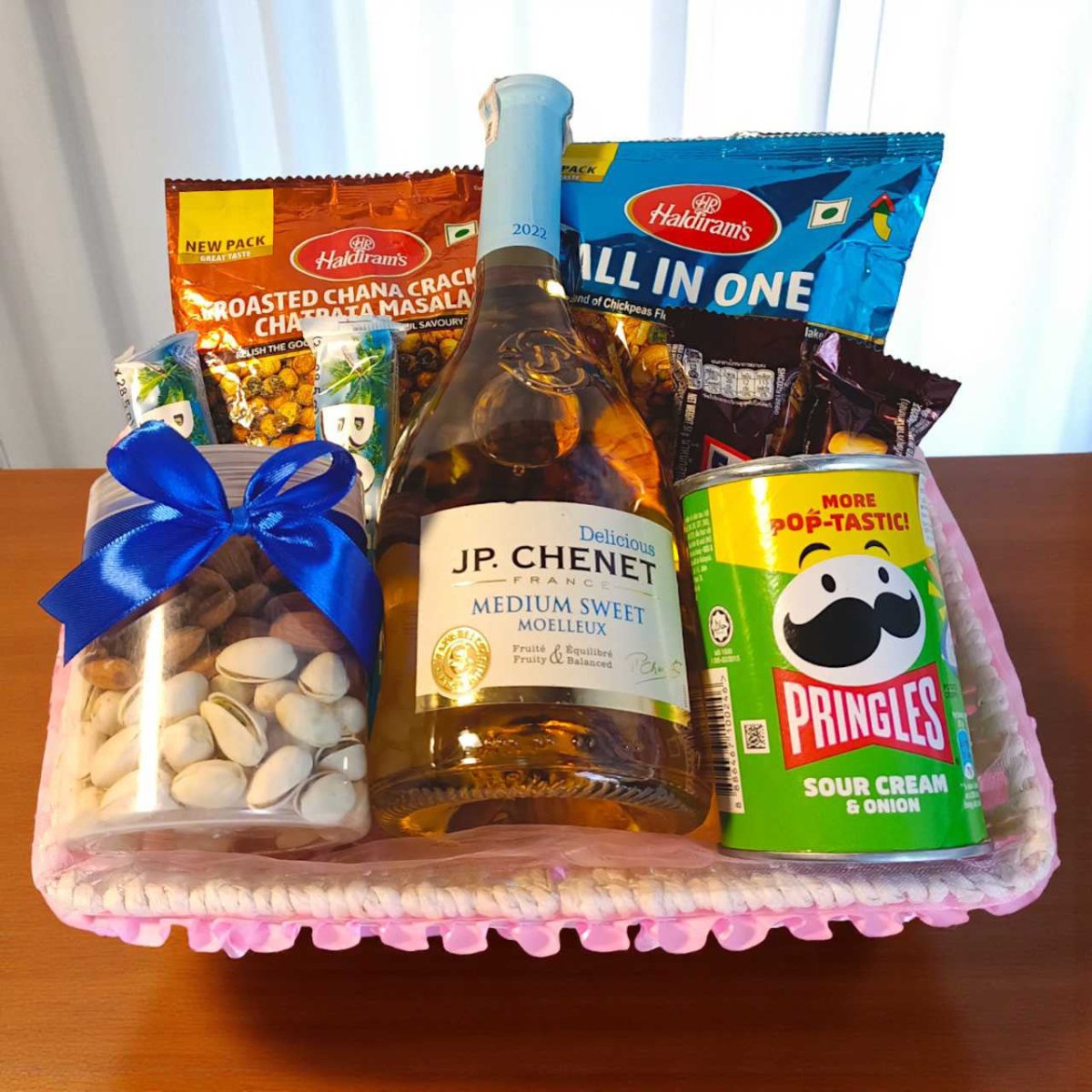 Sweet Wine & Snacks Gift Basket - Flowers to Nepal - FTN