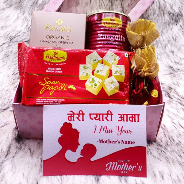 Sweets Snacks with Greeting card gift Box for Mom - Flowers to Nepal - FTN