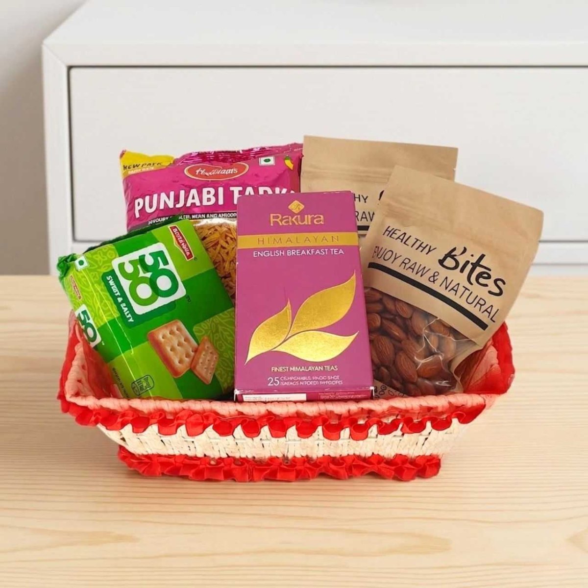 Tea, Nuts & Namkeen Celebration Hamper - Flowers to Nepal - FTN