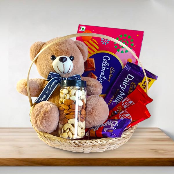 Teddy Bear Drynuts and Chocolate Delights - Flowers to Nepal - FTN