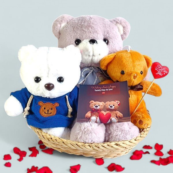 Teddy Combo with Card Free - Flowers to Nepal - FTN