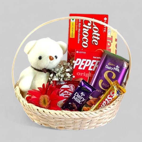 Teddy Combo with Gourmet Chocolate - Flowers to Nepal - FTN