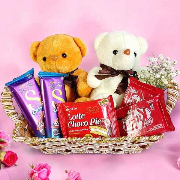 Teddy Combo with Sweet Delight - Flowers to Nepal - FTN