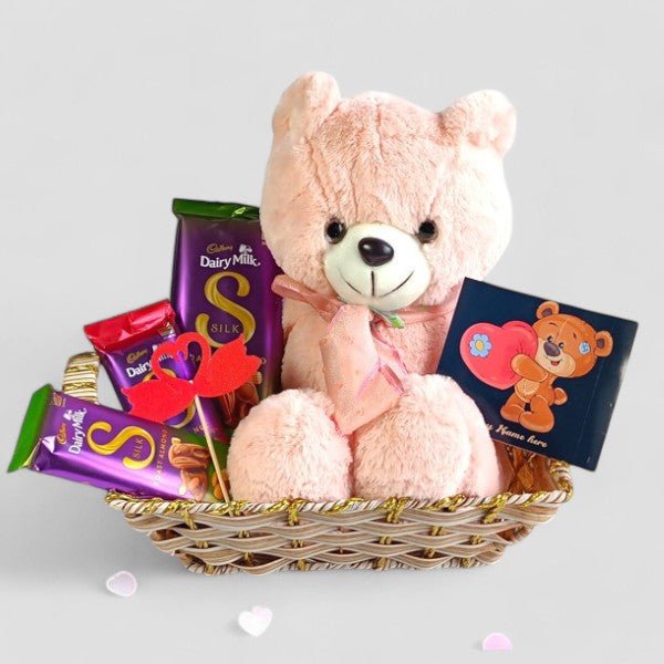 Teddy with Dairy milk Combo - Flowers to Nepal - FTN