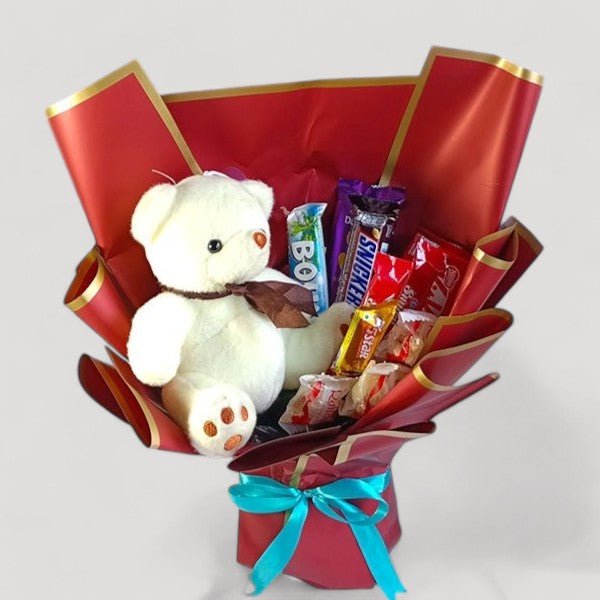 Teddy with Sweets Bouquet - Flowers to Nepal - FTN