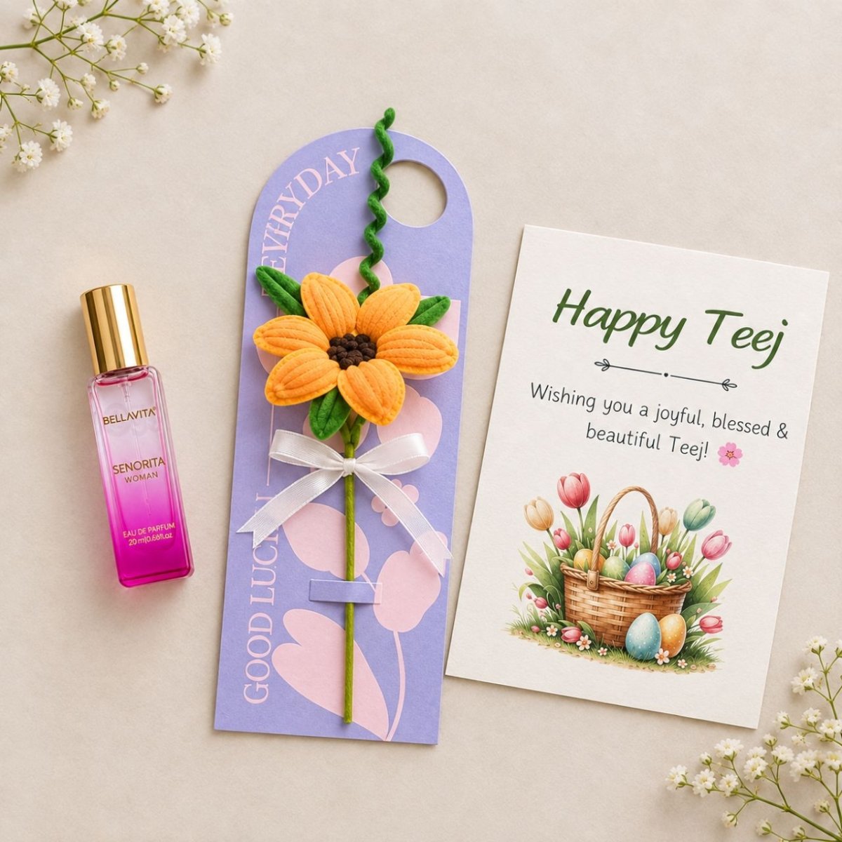 Teej Fragrance & Sunflower Gift Set - Flowers to Nepal - FTN