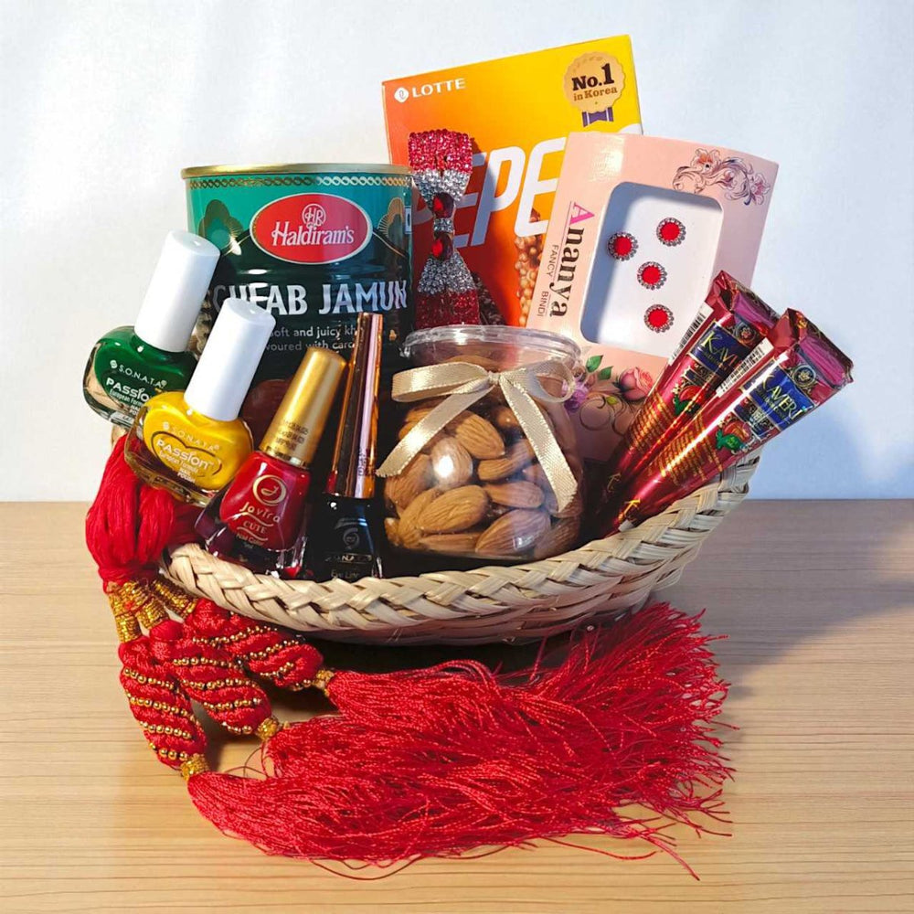 Teej Gift Basket Beauty and Bites - Flowers to Nepal - FTN