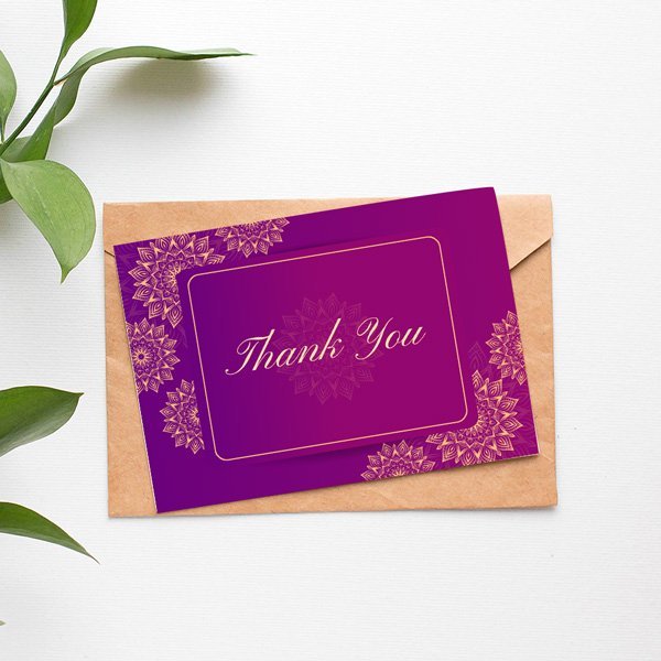'Thank You' Printed Greeting Card - Flowers to Nepal - FTN