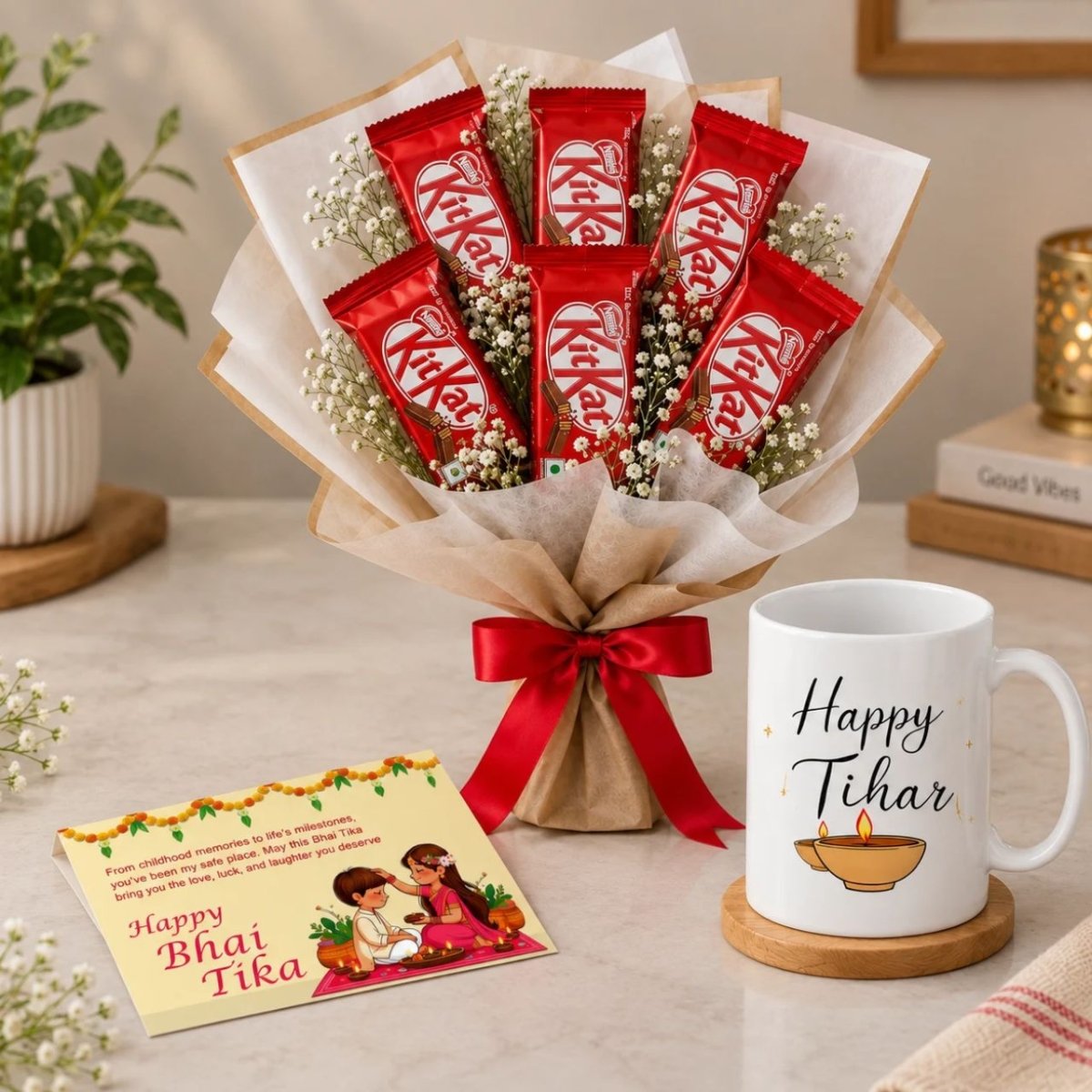 Tihar Bhai Tika Chocolate & Mug Gift Set - Flowers to Nepal - FTN