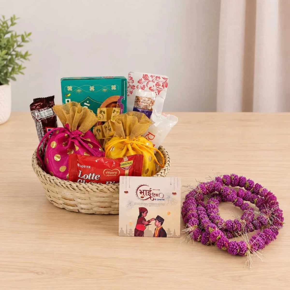 Tihar Bhai Tika Special Gift Basket - Flowers to Nepal - FTN