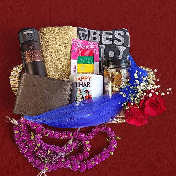 Tihar Bhaitika Gift Basket - Flowers to Nepal - FTN