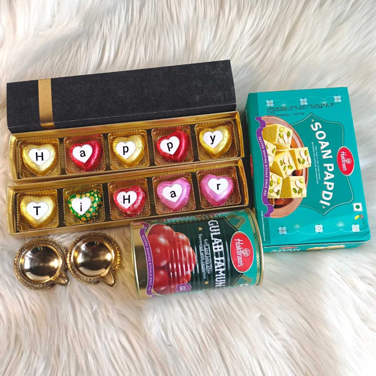 Tihar Celebration Gift: Sweets & Pala Diyo - Flowers to Nepal - FTN