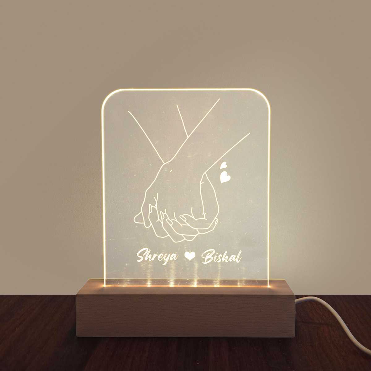 Together Forever Acrylic Lamp With Couple Name - Flowers to Nepal - FTN