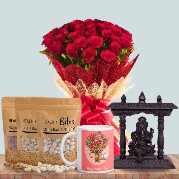 Token of Love with Ceramic Mug and Drynuts Combo - Flowers to Nepal - FTN