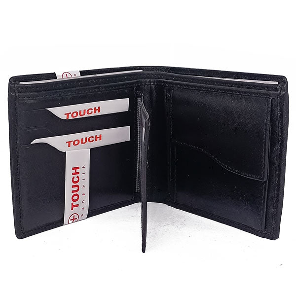 
                  
                    Touch Black Genuine Leather Tri - fold Wallet - Flowers to Nepal - FTN
                  
                