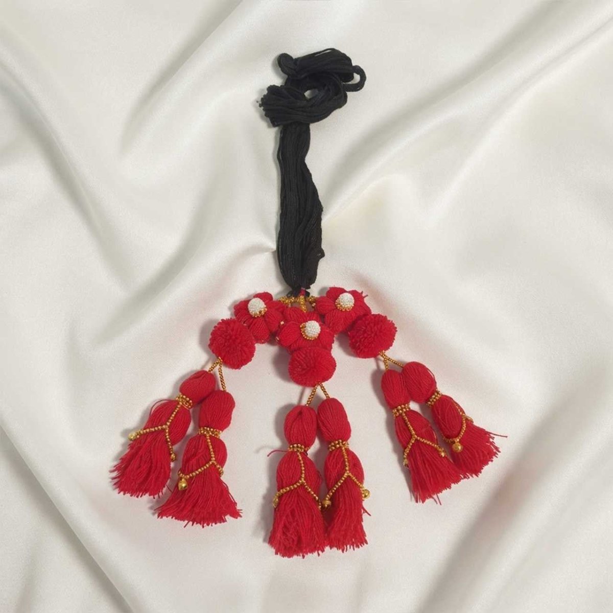 Traditional Black Chulthi Dhago with Red Furka - Flowers to Nepal - FTN
