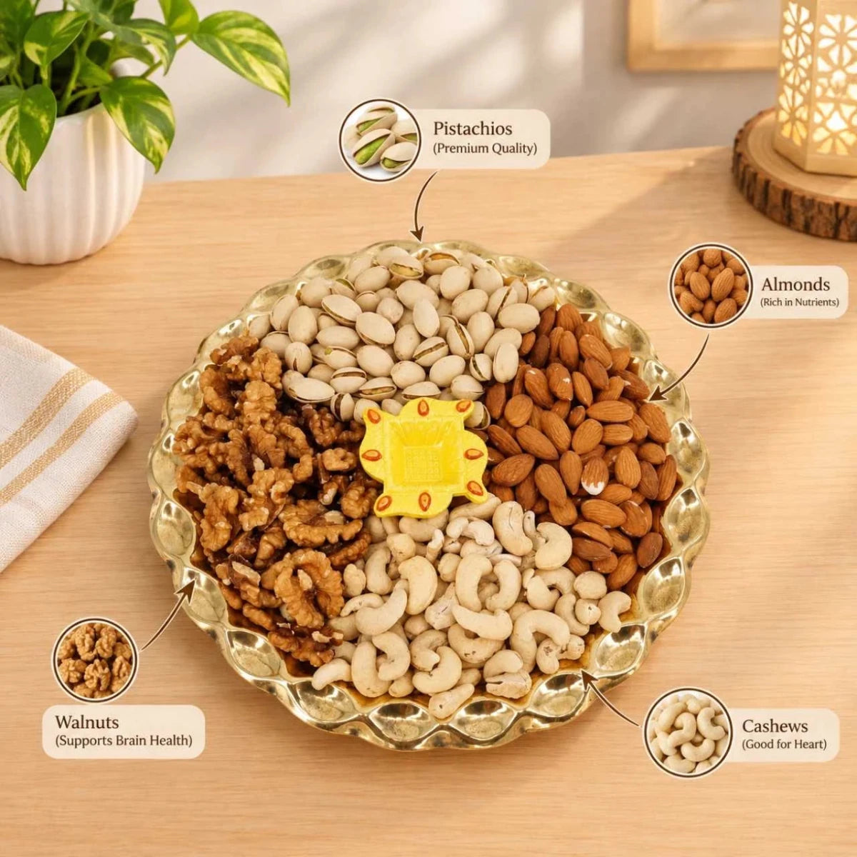 Traditional Diyo & Dry Fruits Gift Hamper - Flowers to Nepal - FTN