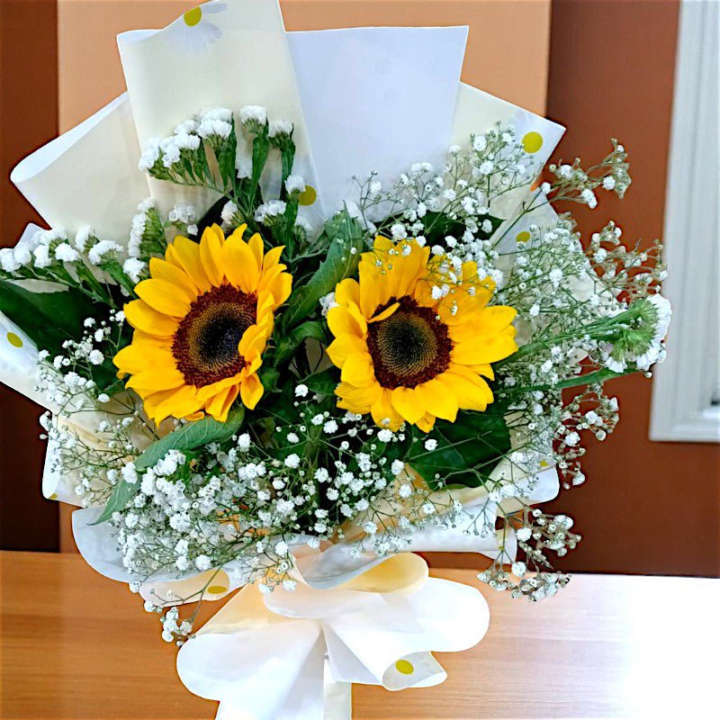 Twin Sunflower Floral Bouquet - Flowers to Nepal - FTN
