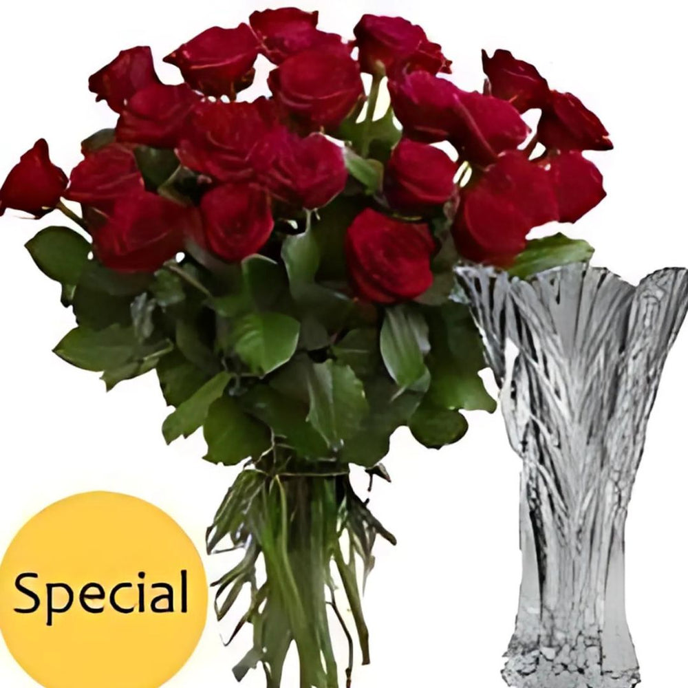 
                  
                    Two Dozen Fresh Red Roses in Vase - Flowers to Nepal - FTN
                  
                